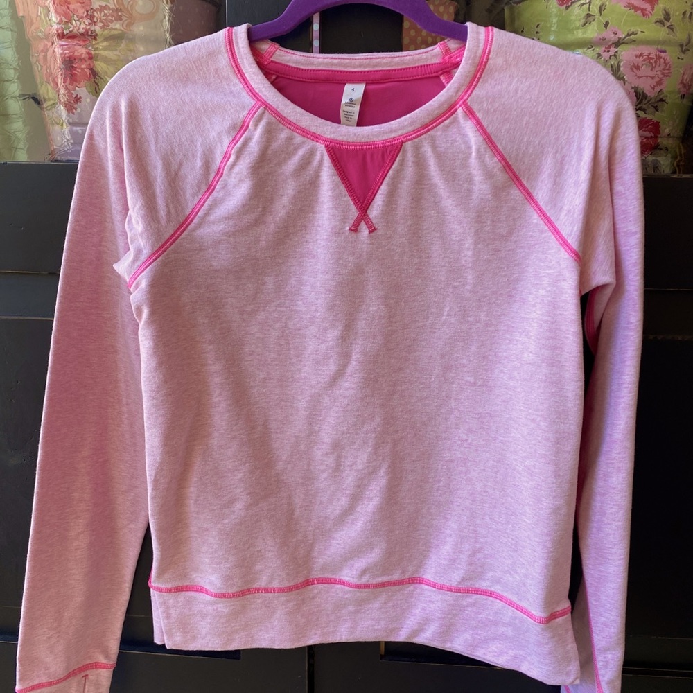 LN EEUC LULULEMON PINK *RARE* SWEATSHIRT SZ 4 HTF